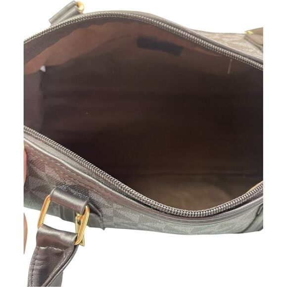 Designer Fashion Black Gray Monogram Large Bag - Picture 7 of 8